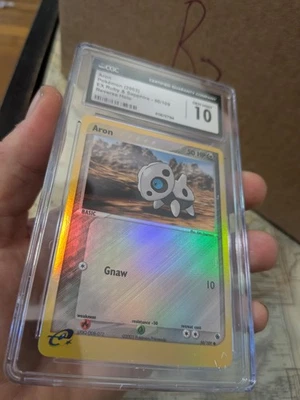 (Top POP 6) CGC 10 GEM MINT Aron 50/109 Ex Ruby Sapphire Pokemon Reverse Holo - Image 1 of 4