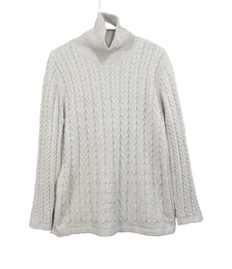 J. Jill Sweater Women LARGE TALL Mock-Neck Cable Knit Fisherman Winter Holiday - Picture 1 of 14