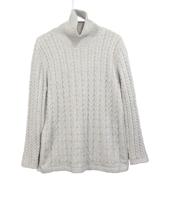 Suéter J. Jill Mujer GRANDE ALTO Cuello Simulado Tejido con Cable Pescador Invierno Vacaciones Foto 1 de 4