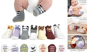 Baby Sock Gift Set - 7 Unique Pairs, Cute & Funny Unisex Newborn Gifts for - Picture 1 of 7