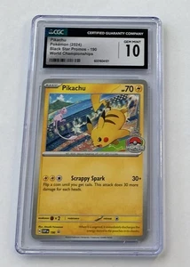 CGC 10 Pikachu Black Star Promos 190 2024 World Championships Gem Mint 10 1/3 - Picture 1 of 2