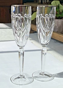 Schöne Marquis Waterford Kristall Romantik Sammlung Sektflöten Plattenrand - Bild 1 von 13