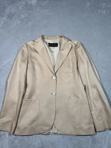 Lori Piana Blazer Womens Size Medium Beige Silk Old Money - Picture 1 of 8
