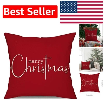 16X16 Decorative Red Christmas Pillow Cover with Hidden Zipper Closure - Image 1 of 4