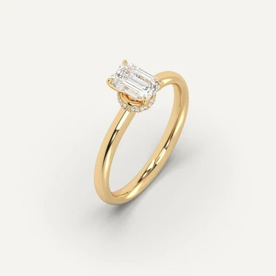 1.05 carat Emerald Cut Engagement Ring | 100% Natural Diamond in 14k Yellow Gold - Image 1 of 4