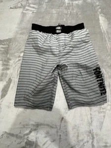 Boys Large 14/16 Fortnite Swim Suit Trunks Swimsuit Striped White Lined EUC - Picture 1 of 8