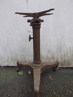 Vintage Cast Iron Industrial KARLO Adjustable Height Table Base/Artist Workstand - Image 1 of 4