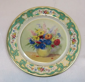 Vintage Daher Dekorierte Ware Metall Teller Made in Holland - gelbe Vase - Blumen - Bild 1 von 7