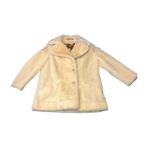VTG 60s 70s Sears Fashion Place White Coat Womens Soft Faux Fur  size 14T - Picture 1 of 9