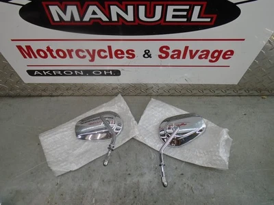 JUEGO ESPEJOS RETROVISORES CROMADOS Harley-Davidson OEM Touring Sportster Dyna Fat Boy Foto 1 de 4