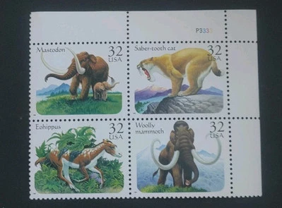 US SC#3080a - 1996 32¢ Prehistoric Animals Issue - MNH Plate Block. Free Ship! - Image 1 of 2