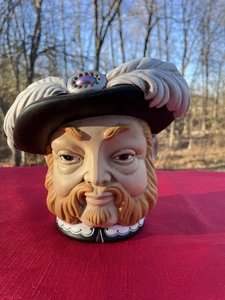 Maceta cabeza cerámica rey Enrique VIII - Imagen 1 de 11