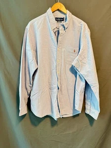 Camisa Ralph Lauren Calce Clásico XXL Azul Oxford Manga Larga Polo Poni Logo - Imagen 1 de 5