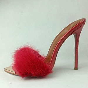 Mujeres Imitación Piel Mula Tacones Súper Altos Punta Moda Noche Zapatos Sandalias - Imagen 1 de 6