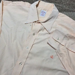 Brooks Brothers XXL Orange Gingham Check Dress Shirt Long Sleeve Cotton - Picture 1 of 7