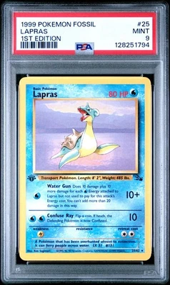 PSA 9 MINT 1999 POKEMON FOSSIL 25 LAPRAS 1ST EDITION EMGLISH - Image 1 of 2