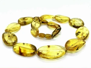 Bernstein Halskette Insekt in jeder Perle Geschenk Natur Fossil Baltikum Unikat 47g 11160 - Bild 1 von 12