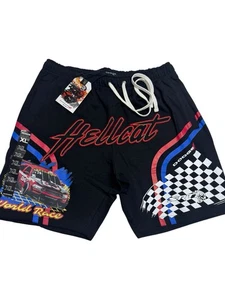 Dodge X Reason Hellcat SRT Black Fleece Shorts Men’s Size XL - Picture 1 of 8