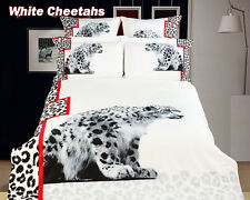 Kids Bedding Toddler Room Twin Duvet Cover Set, Dolce Mela White Cheetahs DM431T