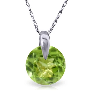 1 CTW 14K Solid White gold fine Unchain My Mind Peridot Necklace 16-24" - Picture 1 of 5