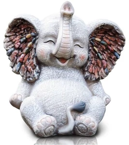 Elephant Figurine Resin Miniature Animal Sculpture Ornament Garden Home Decor - Picture 1 of 2