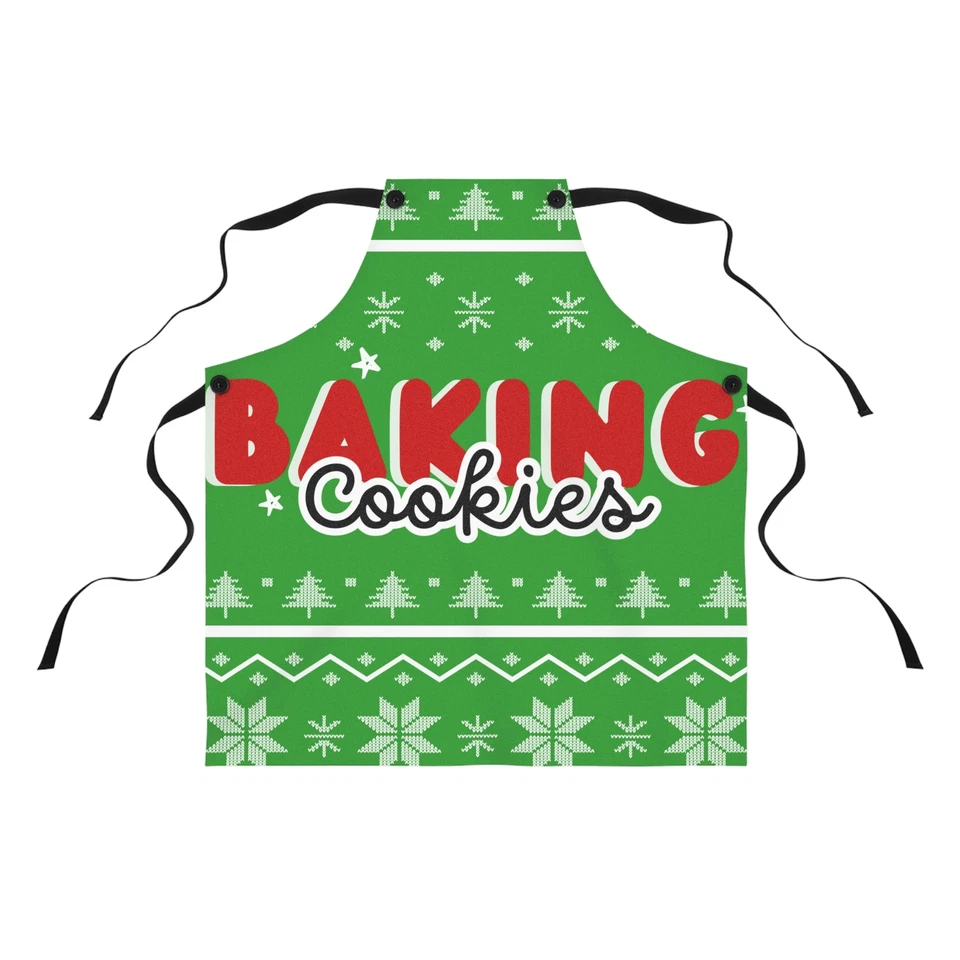Christmas Apron Baking Cookies, Ugly Sweater Apron, Gift Exchange - Image 1 of 1