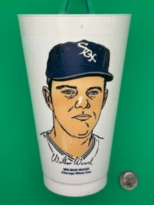 1972 WILBUR WOOD 7-11 VINTAGE SLURPEE CUP CHICAGO WHITE SOX - Picture 1 of 2