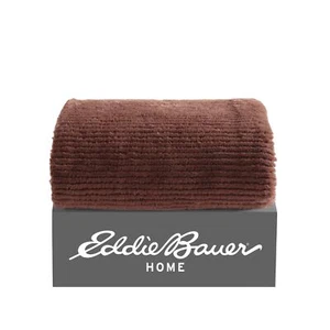 Eddie Bauer Solid Fleece Brown Throw Blanket-50X60 - Picture 1 of 7