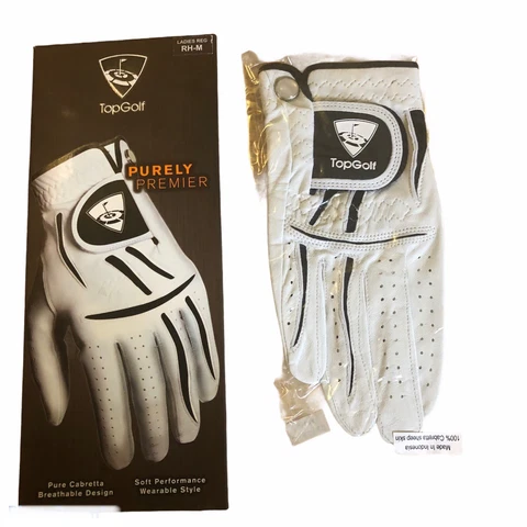 Top Golf Purely Premier Golf Glove - Ladies Reg. RH-M- New in open package Cover