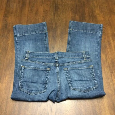 Pantalones de mezclilla para mujer Arden B Capri rectos talla 4 tiro medio lavado medio azules Foto 1 de 4