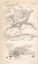 ANTIQUE MAP BATTLE PLAN PENINSULAR WAR COMBAT OF EL BODEN 1811