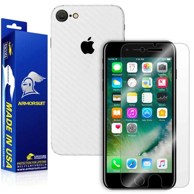 ArmorSuit MilitaryShield Apple iPhone 7 Screen Protector + White Carbon Fiber - Image 1 of 4