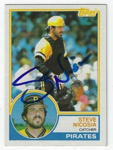 Signed STEVE NICOSIA Pittsburgh Pirates Autographed 1983 Topps Card #462 w/COA - Picture 1 of 1