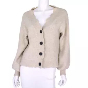 MM6 Maison Margiela Chunky Wool Blend Cardigan FR 36 AU 8 Cut Out - Picture 1 of 11