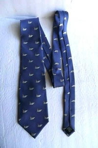 Sandy Links George HW Bush Aircraft Carrier Commissionin Blue 100% Silk Necktie  - Picture 1 of 3