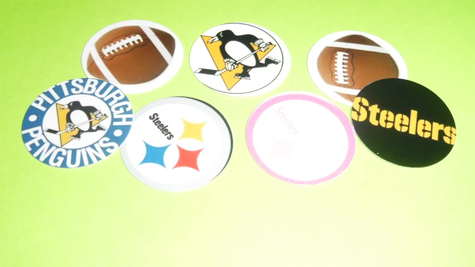 Imágenes de tapa de botella de una pulgada precortadas Steelers y pingüinos mezcla envío gratuito Foto 1 de 1