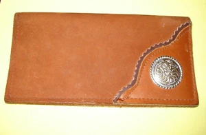 Billetera de cuero marrón con tarjetero de crédito diseño plateado para damas y hombres - Imagen 1 de 5