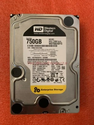 Western Digital RE3 WD7502ABYS 750GB 7200RPM SATA 3Gbps 32MB 3.5 HDD Hard Drive - Image 1 of 2