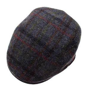 Berretto Wigens nuovo con etichette Ivy Modern Newsboy taglia 59, 7 e 3/8 in lana blu/multi plaid - Foto 1 di 14