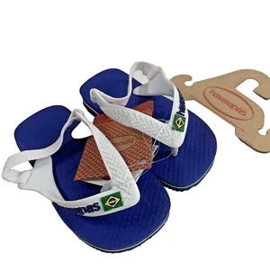 Havaianas Baby Slingback Flip-Flops, Brasil Logo Größe EU22, UK 7C Marine Blau - Bild 1 von 10