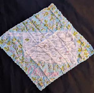 Nuevo Pañuelo Antiguo Vintage Ranshaw Años 60 Damas Hanky Oklahoma - Imagen 1 de 5
