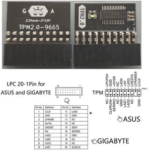 20-1 Pin 2*10P TPM2.0 Modul für Gigabyte ASUS Plattformschutzmodul - Bild 1 von 2