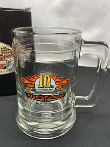 Mike's Famous Harley-Davidson 10th Anniversary Glass Beer NEW Stein/Mug With Box - Picture 1 of 5