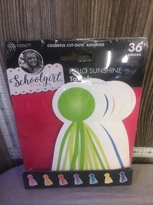 "Estilo Schoolgirl 36 piezas Hello Sunshine - borlas recortes coloridos 6"" x 3,5" - Imagen 1 de 4