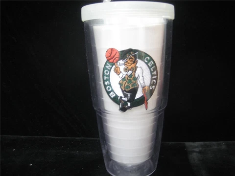Tervis Tumbler NBA Boston Celtics Embroidered Emblem 24 oz Clear w Lid & Straw Cover