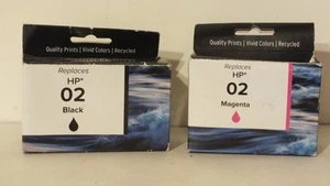 Cartucce Inkjet Premium HP 02 ricambio per nero e magenta scadute 21/08 nuove - Foto 1 di 6