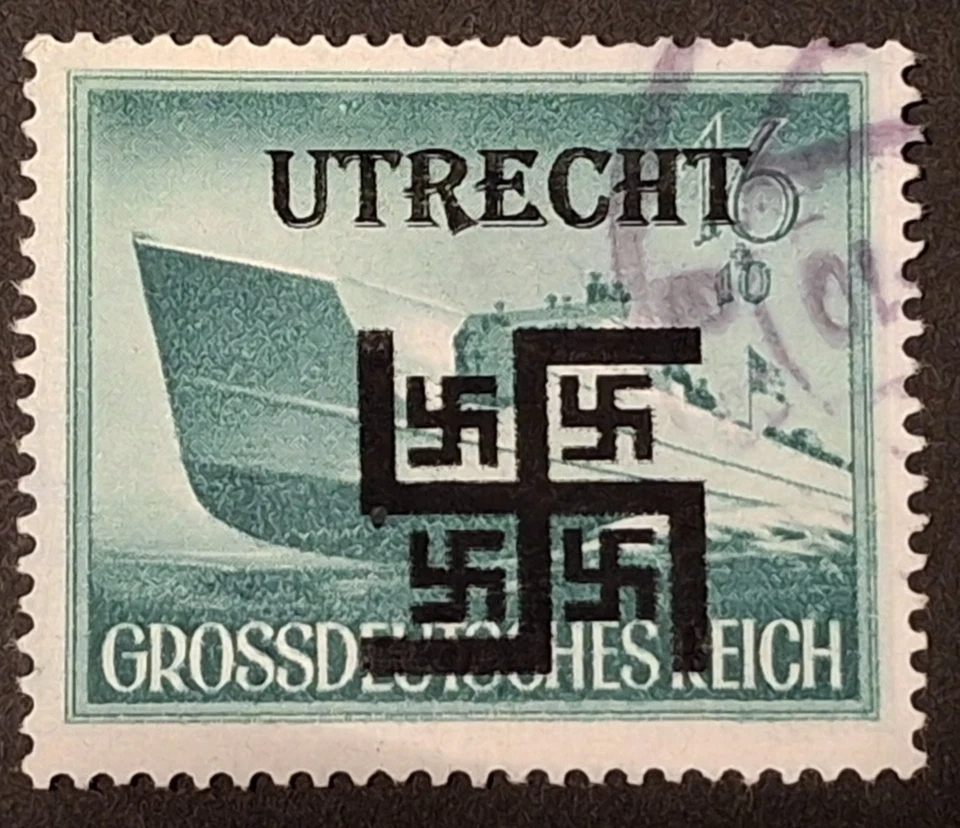 Alemania Segunda Guerra Mundial propaganda sobreimpresión UTRECHT en lancha alemana usada 16 + 10 rpf Foto 1 de 1