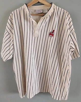 Cleveland Indians Men's Pinstripe Jersey Size XL, Vintage 90s, MLB Reebok - Image 1 of 4