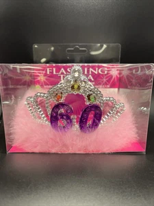Flashing 60th Birthday Tiara (includes 2 AG-3, 1.5V Batteries) - Picture 1 of 4