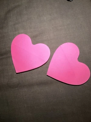 2pc x45 Bright Pink Heart Shaped Post It Notes - School Stationary Equipment - Image 1 of 2